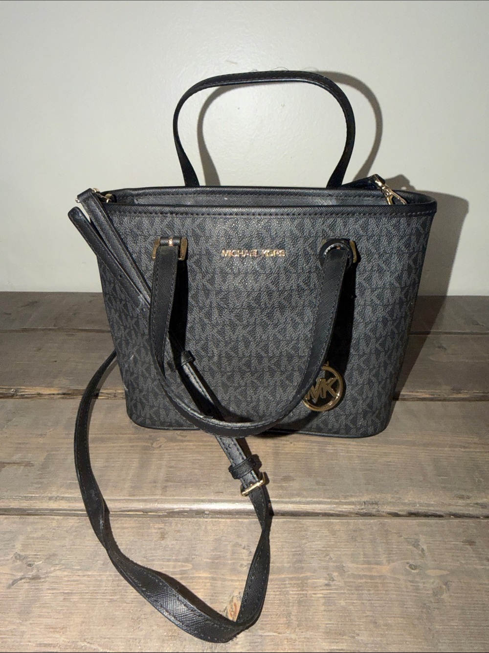 Michael Kors Black Signature Logo Small Charlotte Tote